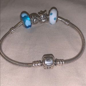 Pandora bracelet with charms